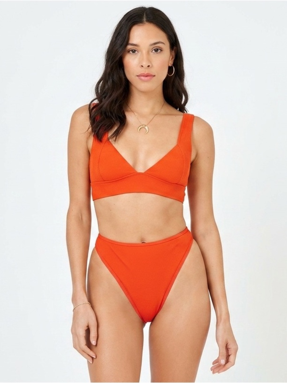 L*Space Bikini Set Hailey Top & High Waist Nora Bottom D Cup/XL Beach Swimwear